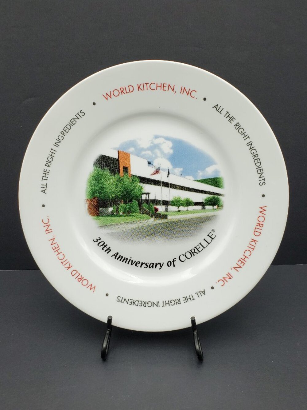 Corelle 30th Anniversary Collector Plate Corning Commemorative Dinner Plate